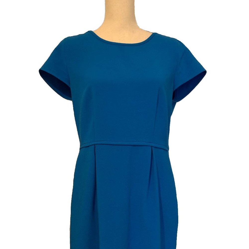 MadeWell Blue Button Back Shift Dress